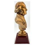 Mendelssohn & Wagner Busts Gold Tone on Burgundy Pedestals