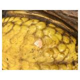 Mid Century Treasure Craft Owl Nest Wood Sculpture, Green Divided Tray & Leaf Dish