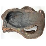 Mid Century Treasure Craft Owl Nest Wood Sculpture, Green Divided Tray & Leaf Dish