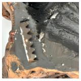 Mid Century Treasure Craft Owl Nest Wood Sculpture, Green Divided Tray & Leaf Dish