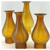 Amber Crackled Glass Hurricane Collection