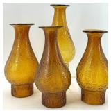 Amber Crackled Glass Hurricane Collection