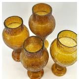 Amber Crackled Glass Hurricane Collection