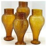 Amber Crackled Glass Hurricane Collection