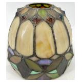 Tiffany-Style Glass Lamp Shade Set & Brass Fittings (3 Pieces)