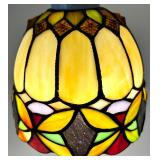 Tiffany-Style Glass Lamp Shade Set & Brass Fittings (3 Pieces)
