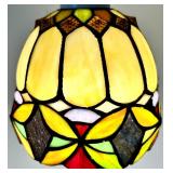Tiffany-Style Glass Lamp Shade Set & Brass Fittings (3 Pieces)