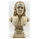 Bach Bust on Pedestal Ivory Sculpture