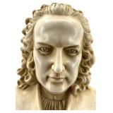 Bach Bust on Pedestal Ivory Sculpture