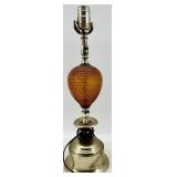 Vintage Glass & Brass Table Lamps Lot 3-Piece Decor Lighting Set