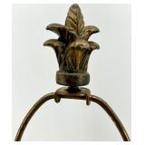 Pair of Brass Table Lamps with Ornate Crest Bases