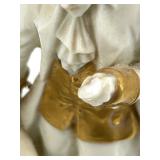 Pair of Porcelain Figural Lamps with Ornate Gilt Accented Bases