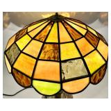 Tiffany-Style Stained Glass Dome Lamp Shade Amber & Yellow
