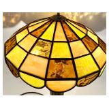 Tiffany-Style Stained Glass Dome Lamp Shade Amber & Yellow