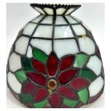 Tiffany-Style Stained Glass Table Lamp with Grapevine & Floral Shade