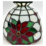 Tiffany-Style Stained Glass Table Lamp with Grapevine & Floral Shade