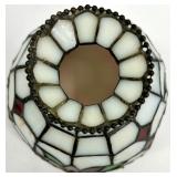Tiffany-Style Stained Glass Table Lamp with Grapevine & Floral Shade