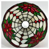 Tiffany-Style Stained Glass Table Lamp with Grapevine & Floral Shade
