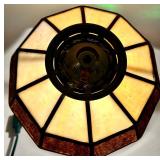 Tiffany-Style Stained Glass Pendant Lamp Shade with Leaf Motif