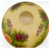 Vintage Reverse Hand-Painted Floral Glass Lamp Shade With Roses & Hydrangeas