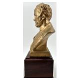 Three Composer Busts On Wood Pedestals: Tchaikovski, Handel & Verdi