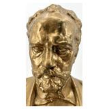 Three Composer Busts On Wood Pedestals: Tchaikovski, Handel & Verdi