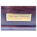 Three Composer Busts On Wood Pedestals: Tchaikovski, Handel & Verdi