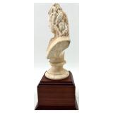 Three Composer Busts On Wood Pedestals: Tchaikovski, Handel & Verdi