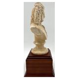 Three Composer Busts On Wood Pedestals: Tchaikovski, Handel & Verdi