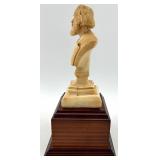 Three Composer Busts On Wood Pedestals: Tchaikovski, Handel & Verdi