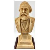 Three Composer Busts On Wood Pedestals: Tchaikovski, Handel & Verdi