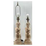 Pair of Vintage Figural Cherub Table Lamps