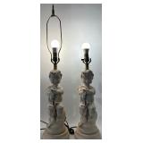 Pair of Vintage Figural Cherub Table Lamps