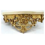 Turner Wall Accessory Pair of Ornate Gilt-Bronze Faux Marble Shelfs
