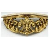 Turner Wall Accessory Pair of Ornate Gilt-Bronze Faux Marble Shelfs