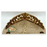 Turner Wall Accessory Pair of Ornate Gilt-Bronze Faux Marble Shelfs