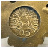 Rococo Revival Ornate Gold Tone Wall Clock & Sconces Set