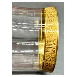 Tiffin Franciscan Rambler Rose - Pink Glass Goblets & Gold Trim Stemware Set of 13