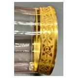 Tiffin Franciscan Rambler Rose - Pink Glass Goblets & Gold Trim Stemware Set of 13