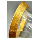 Tiffin Franciscan Minton - Gold Rim Glassware Set- 3 Tall Tumblers & 11 Stemmed Glasses