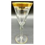 Tiffin Franciscan Minton - 10 Crystal Champagne Flutes with Gold Rim