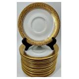 Limoges France - A Lanternier & Co. Gold Floral Border Tea cups, Coffee cups, Saucers with Creamer