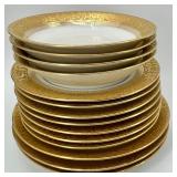 Limoges France - A Lanternier & Co. Gold Floral Border Tea cups, Coffee cups, Saucers with Creamer