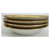 Limoges France - A Lanternier & Co. Gold Floral Border Tea cups, Coffee cups, Saucers with Creamer