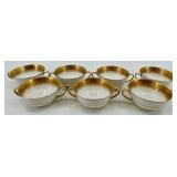 Limoges France - A Lanternier & Co. Gold Floral Border Tea cups, Coffee cups, Saucers with Creamer