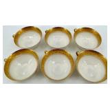 Limoges France - A Lanternier & Co. Gold Floral Border Tea cups, Coffee cups, Saucers with Creamer