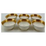 Limoges France - A Lanternier & Co. Gold Floral Border Tea cups, Coffee cups, Saucers with Creamer