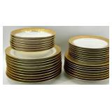 Limoges France Gold Gilt Dinner Plates by A. Lanternier & Co