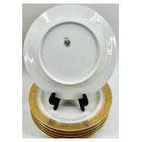 Limoges France Gold Gilt Dinner Plates by A. Lanternier & Co