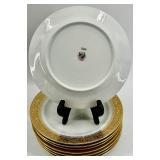 Limoges France Gold Gilt Dinner Plates by A. Lanternier & Co